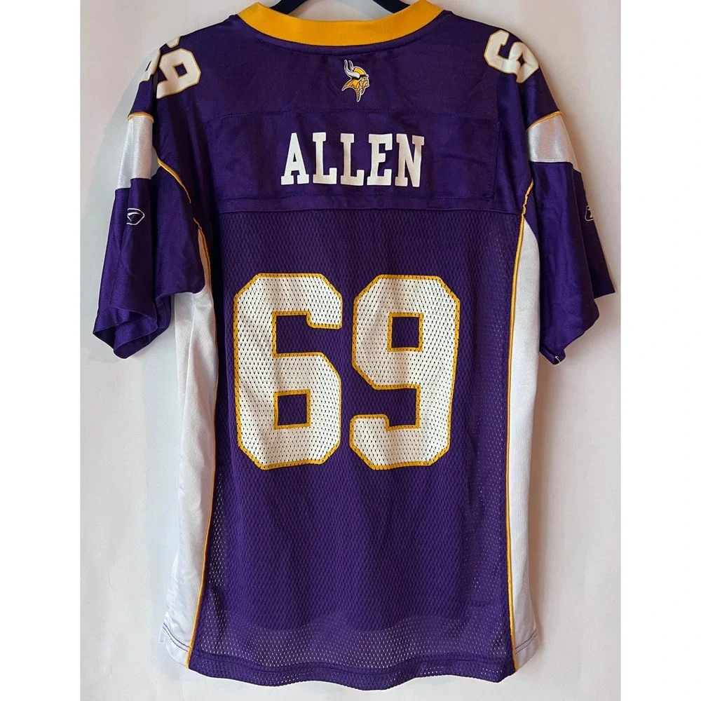 Minnesota Vikings NFL Football Jersey‎ #69 Allen Reebok Youth Large Purple